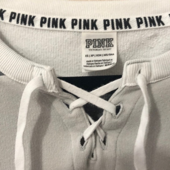 VS PINK Hockey Jersey Style Sweatshirt - Picture 2 of 4